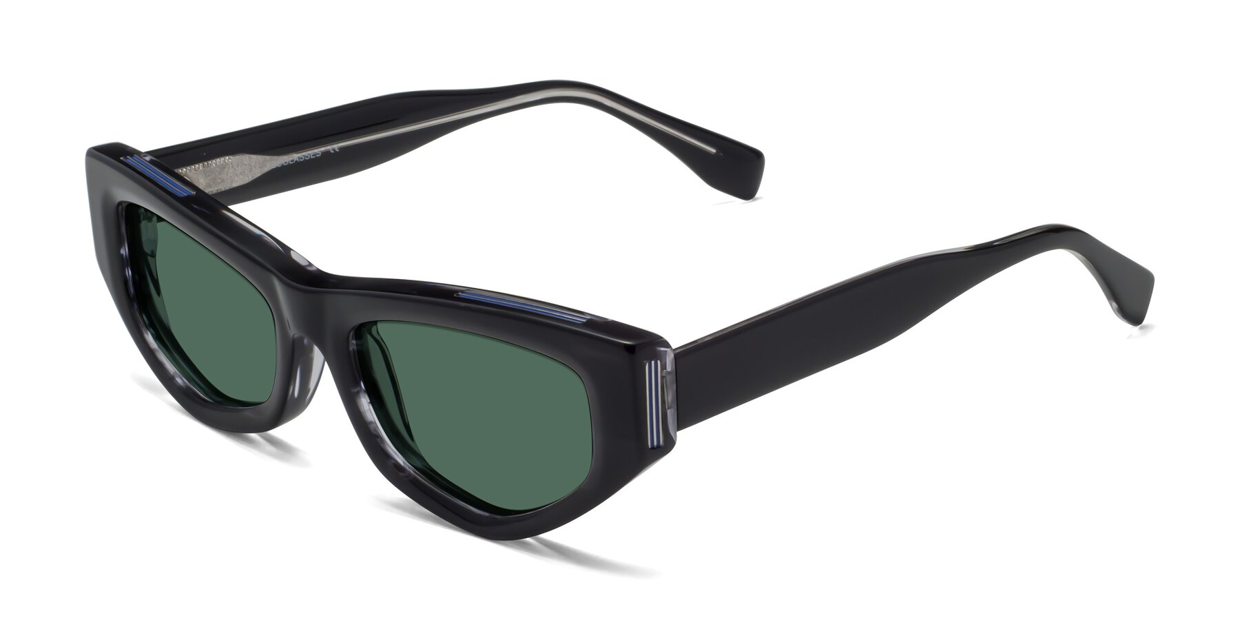 Angle of 1313 in Black with Green Polarized Lenses