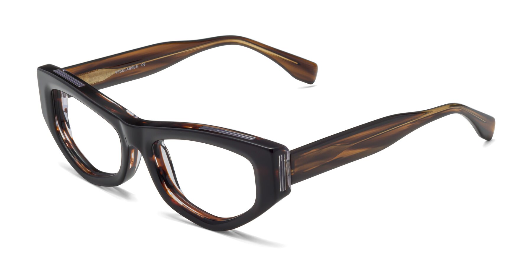 Angle of 1313 in Brown with Clear Blue Light Blocking Lenses