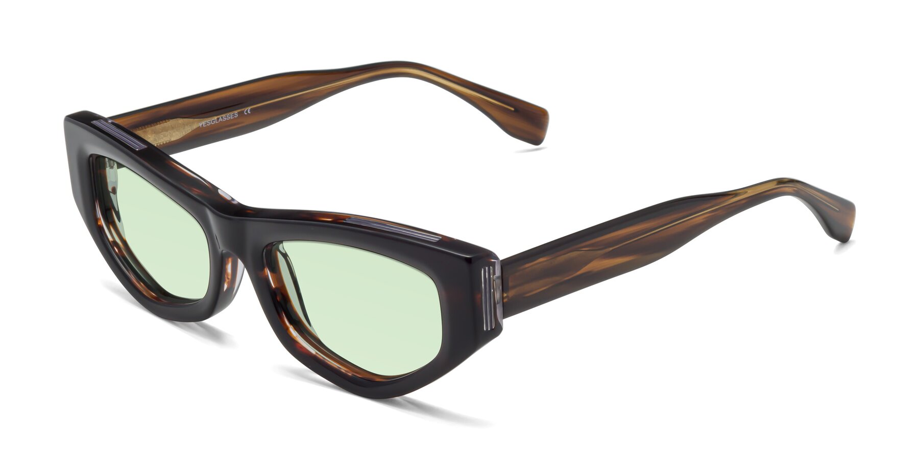 Angle of 1313 in Brown with Light Green Tinted Lenses
