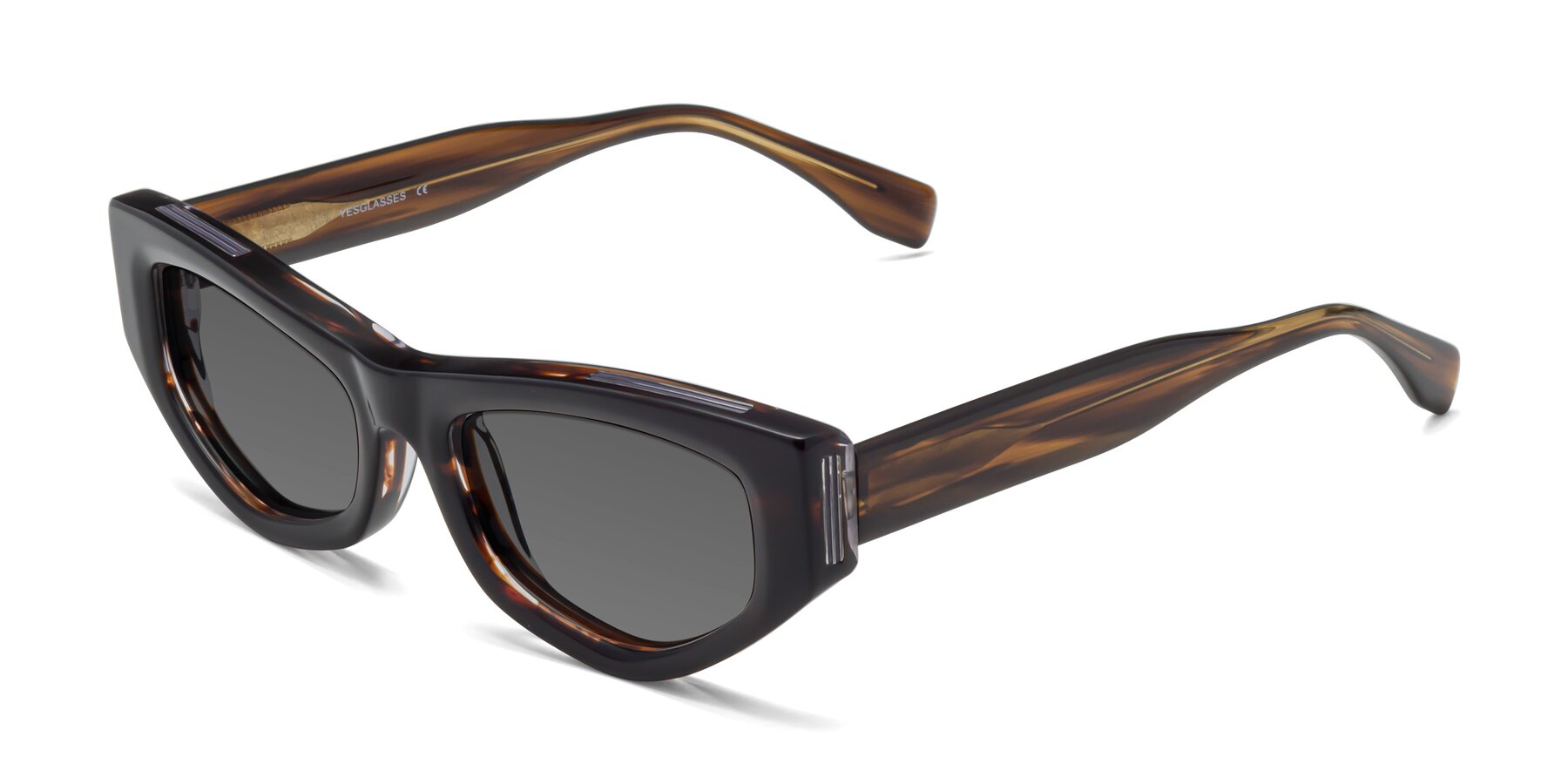 Angle of 1313 in Brown with Medium Gray Tinted Lenses