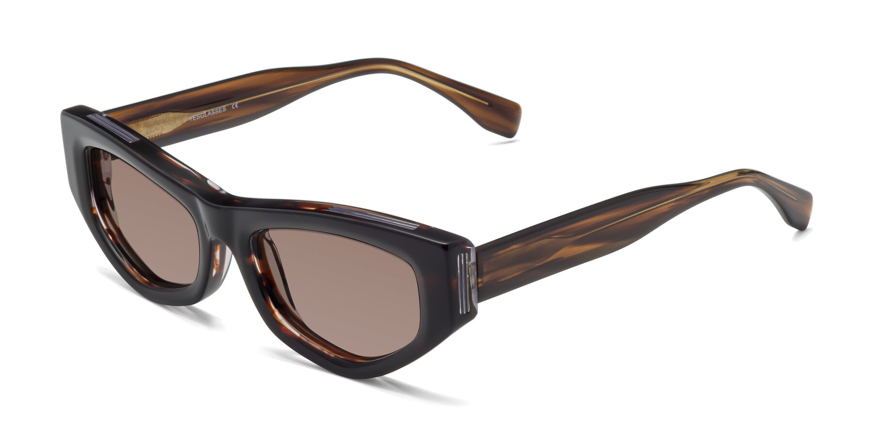 Angle of 1313 in Brown with Medium Brown Tinted Lenses