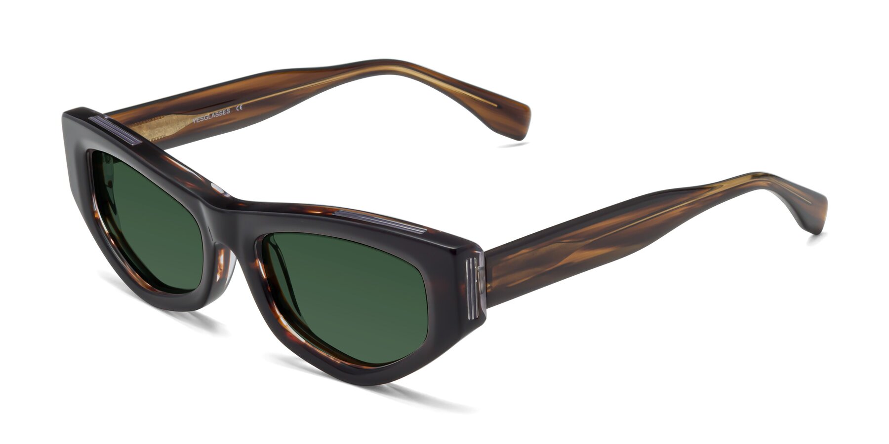 Angle of 1313 in Brown with Green Tinted Lenses