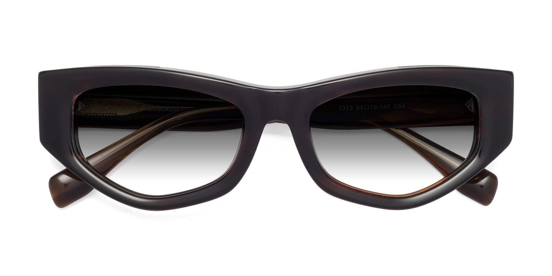Folded Front of 1313 in Brown with Gray Gradient Lenses