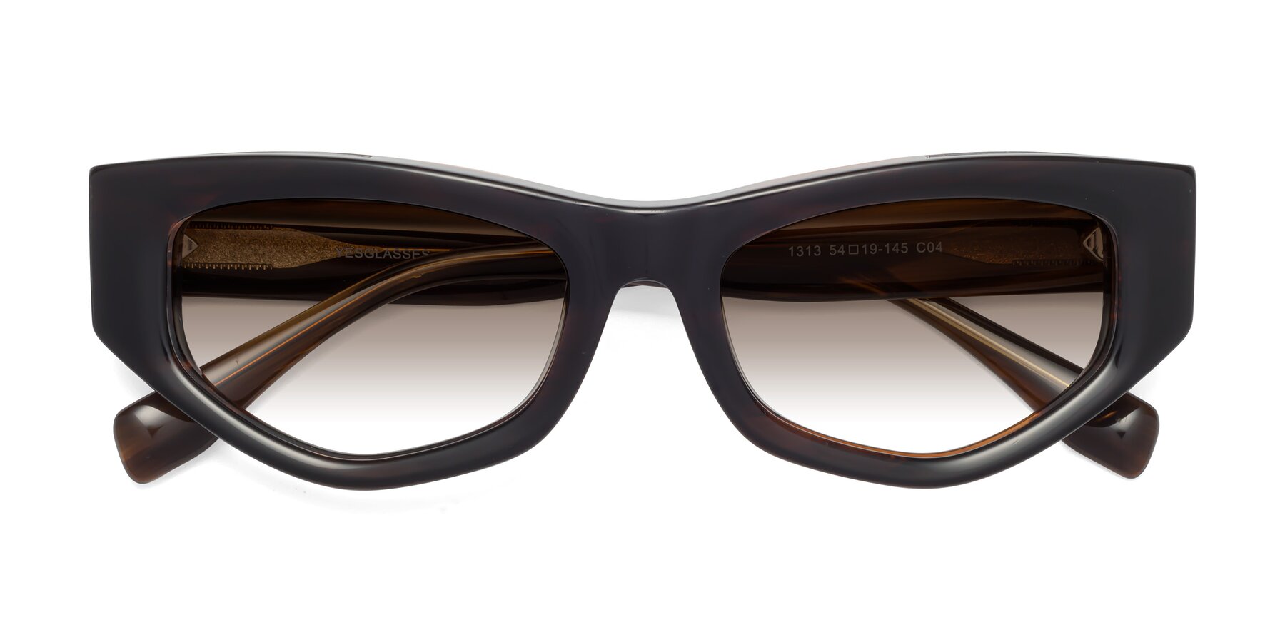 Folded Front of 1313 in Brown with Brown Gradient Lenses