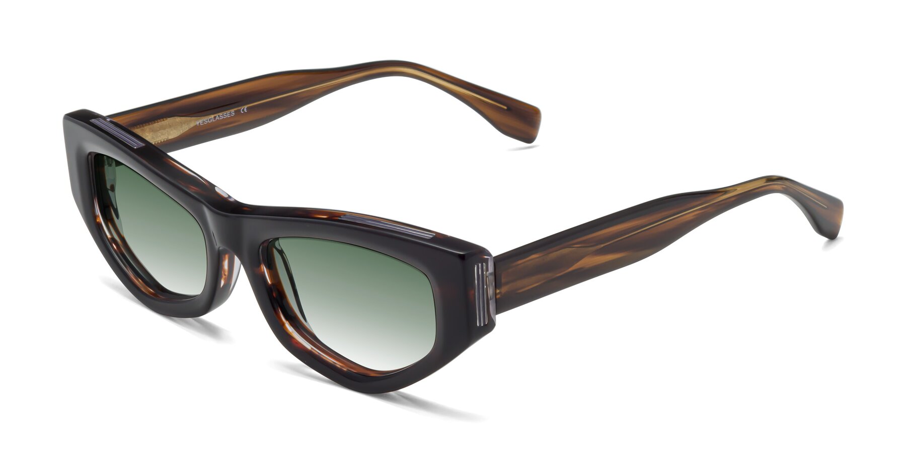 Angle of 1313 in Brown with Green Gradient Lenses