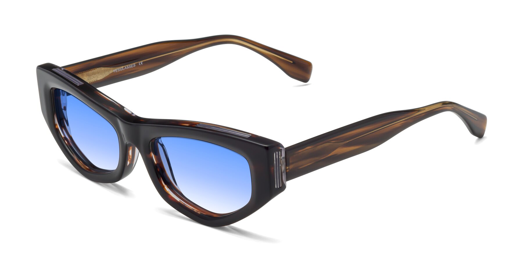 Angle of 1313 in Brown with Blue Gradient Lenses