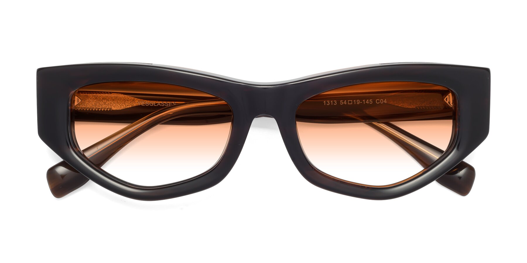 Folded Front of 1313 in Brown with Orange Gradient Lenses