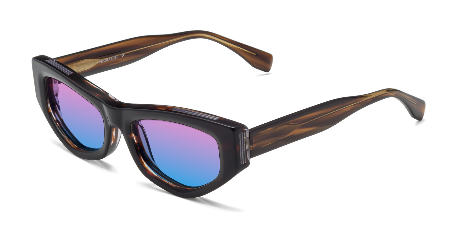 Angle of 1313 in Brown with Pink / Blue Gradient Lenses