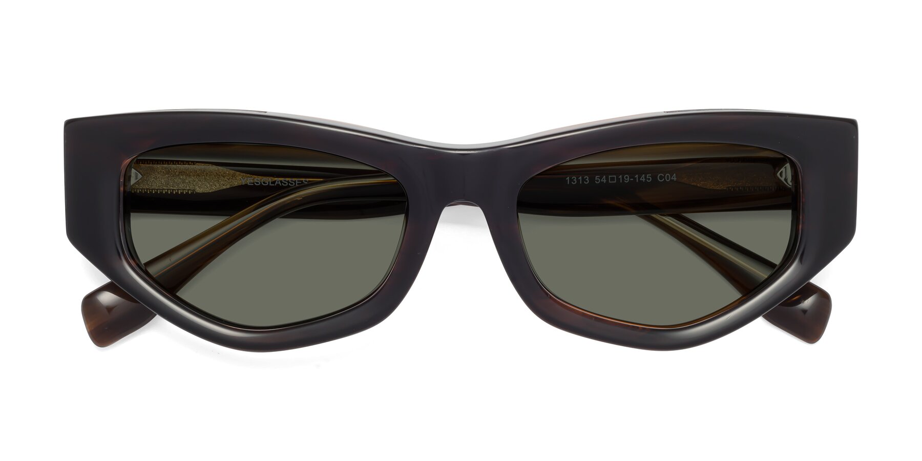 Folded Front of 1313 in Brown with Gray Polarized Lenses