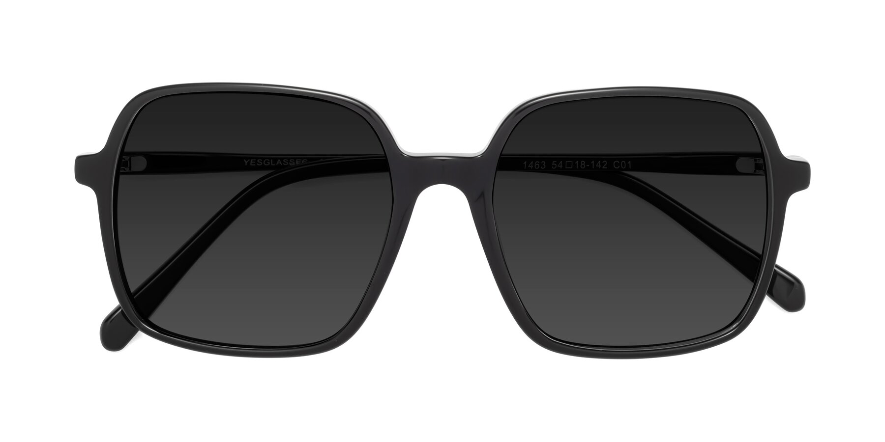 Folded Front of 1463 in Black with Gray Polarized TAC Lenses