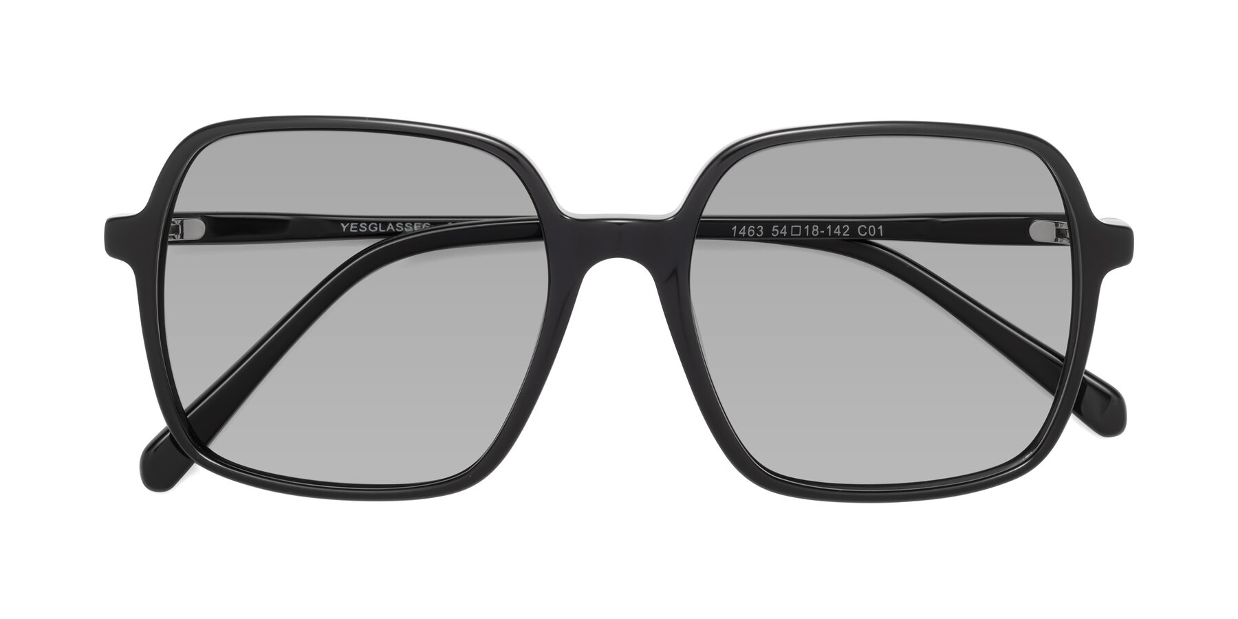 Folded Front of 1463 in Black with Light Gray Tinted Lenses