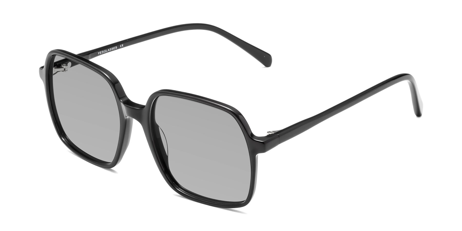 Angle of 1463 in Black with Light Gray Tinted Lenses