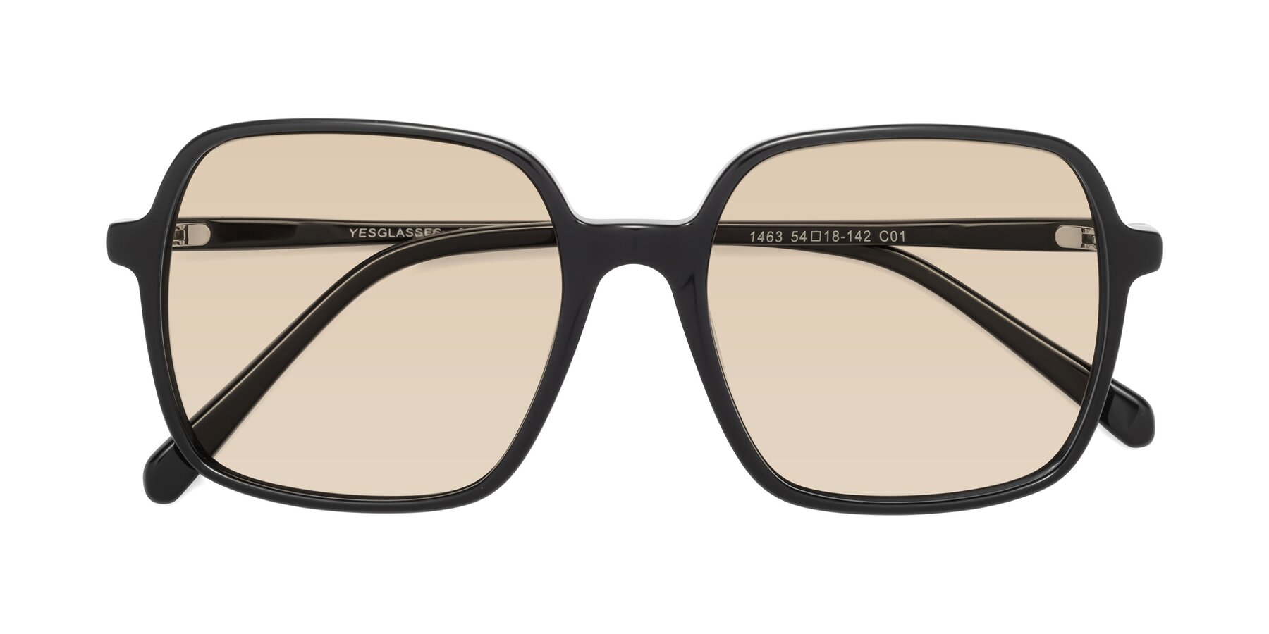 Folded Front of 1463 in Black with Light Brown Tinted Lenses