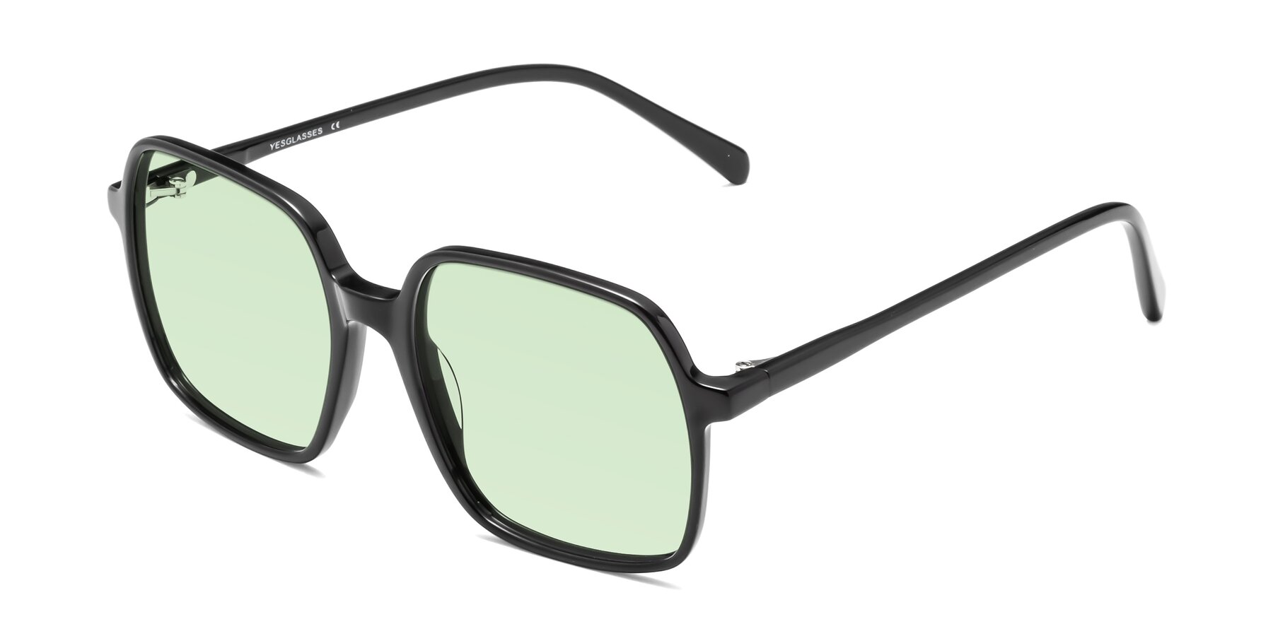 Angle of 1463 in Black with Light Green Tinted Lenses