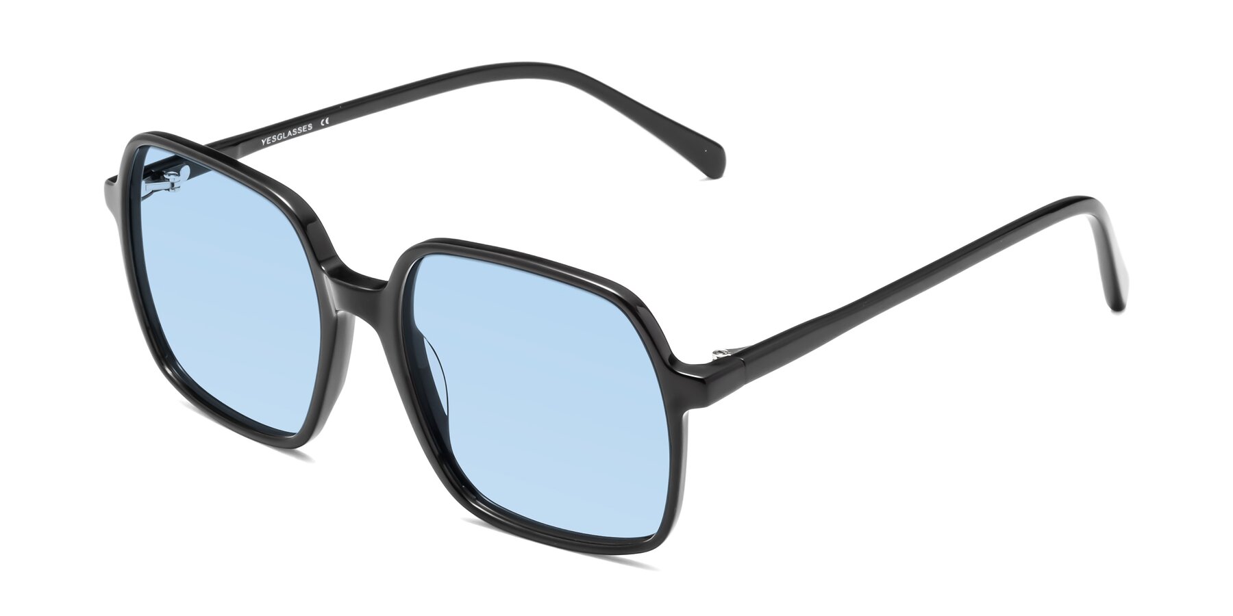 Angle of 1463 in Black with Light Blue Tinted Lenses