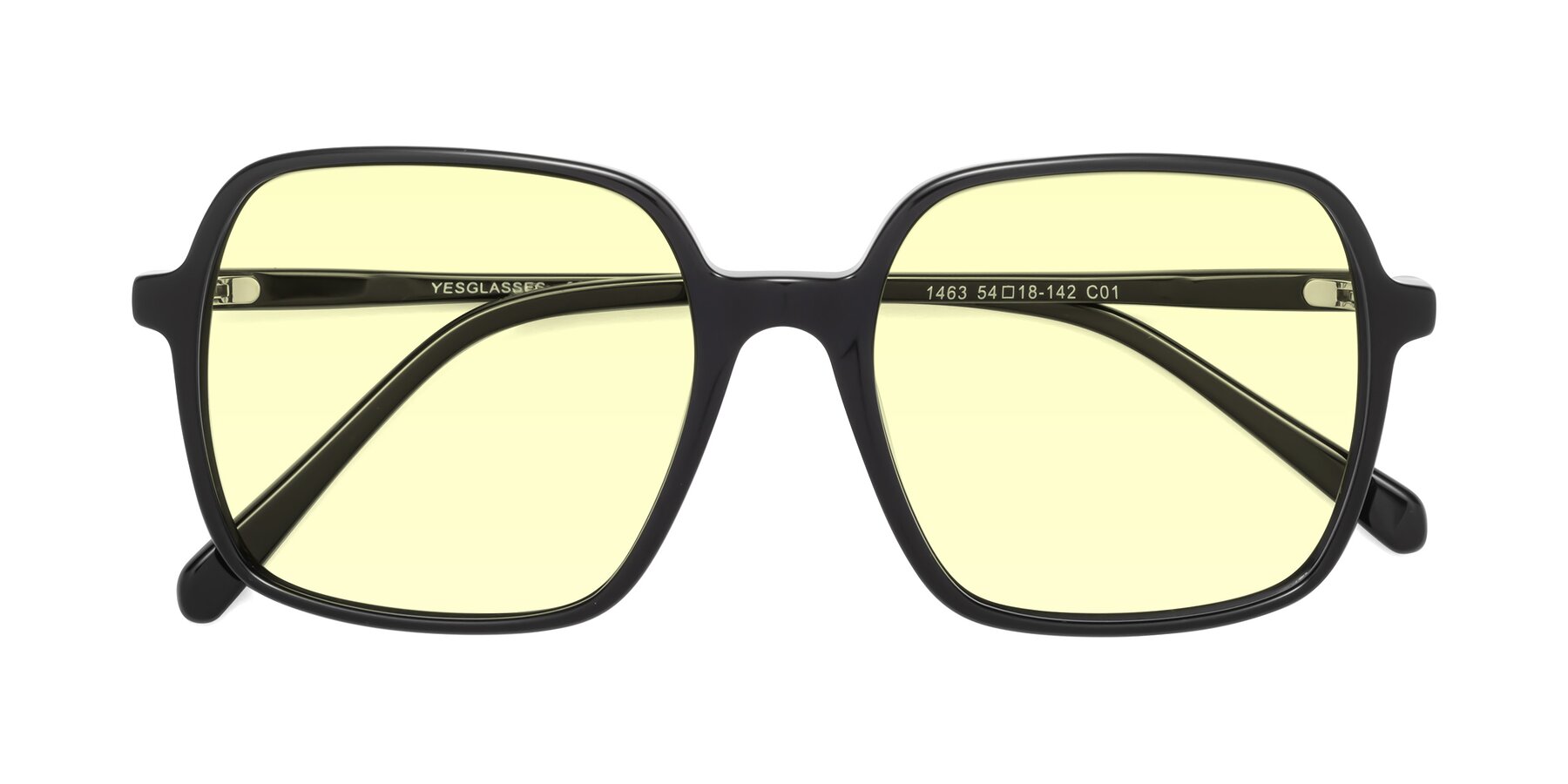 Folded Front of 1463 in Black with Light Yellow Tinted Lenses