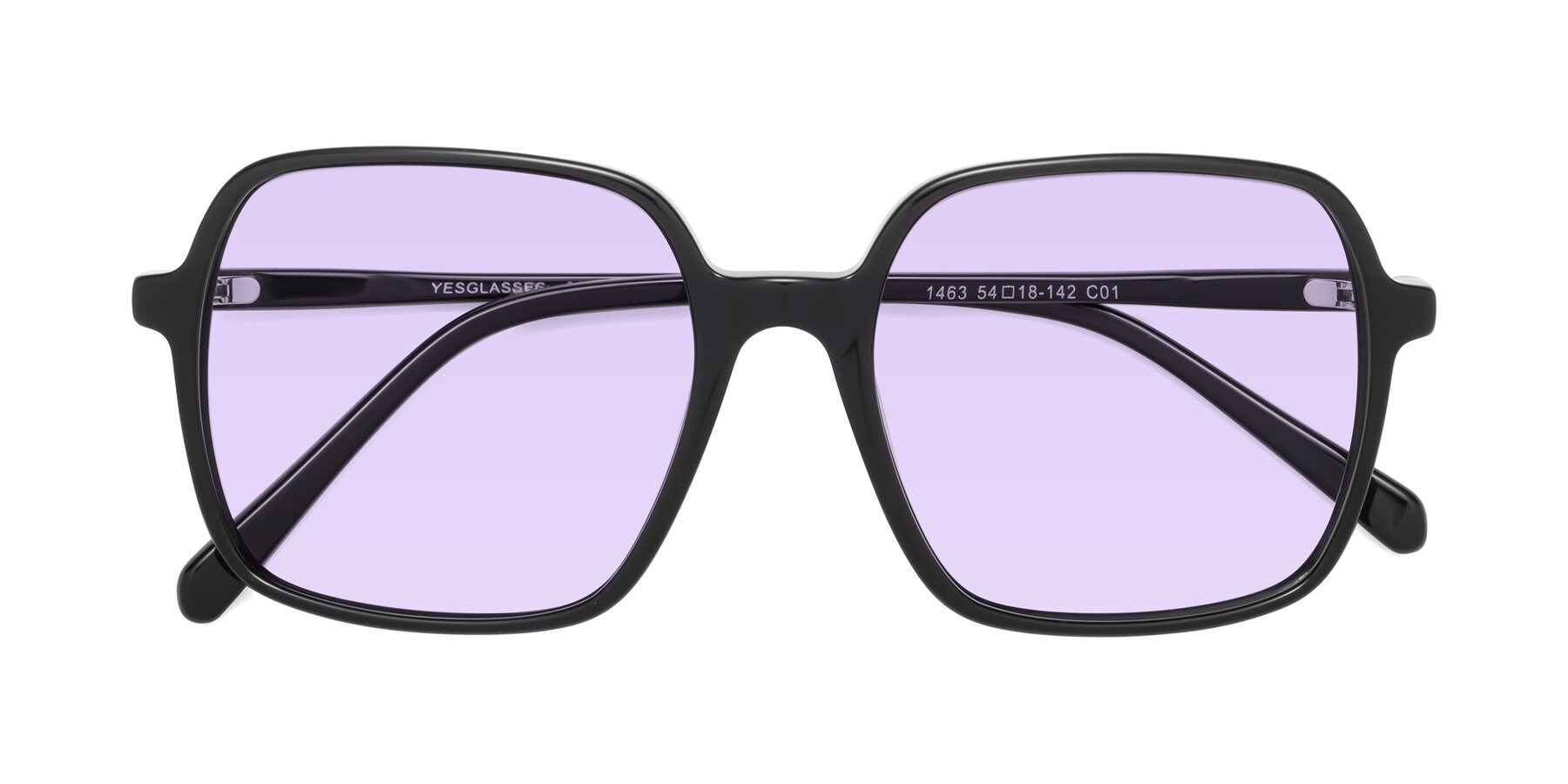Folded Front of 1463 in Black with Light Purple Tinted Lenses