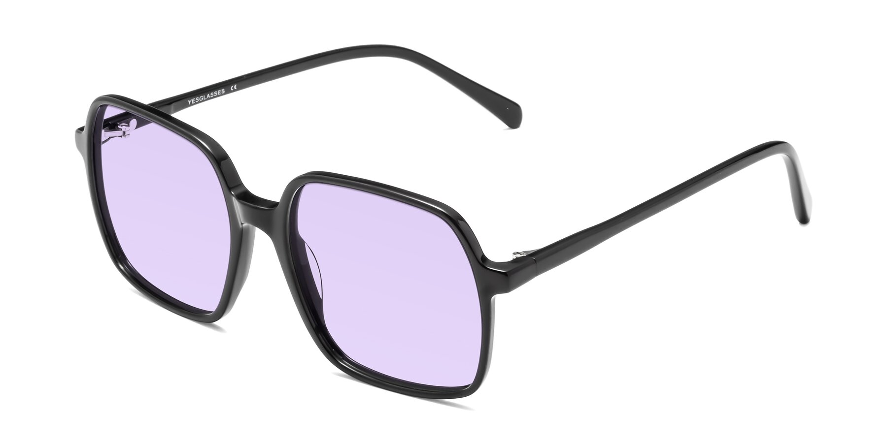 Angle of 1463 in Black with Light Purple Tinted Lenses