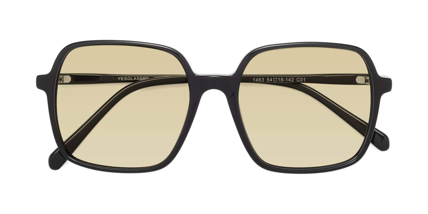 Folded Front of 1463 in Black with Light Champagne Tinted Lenses