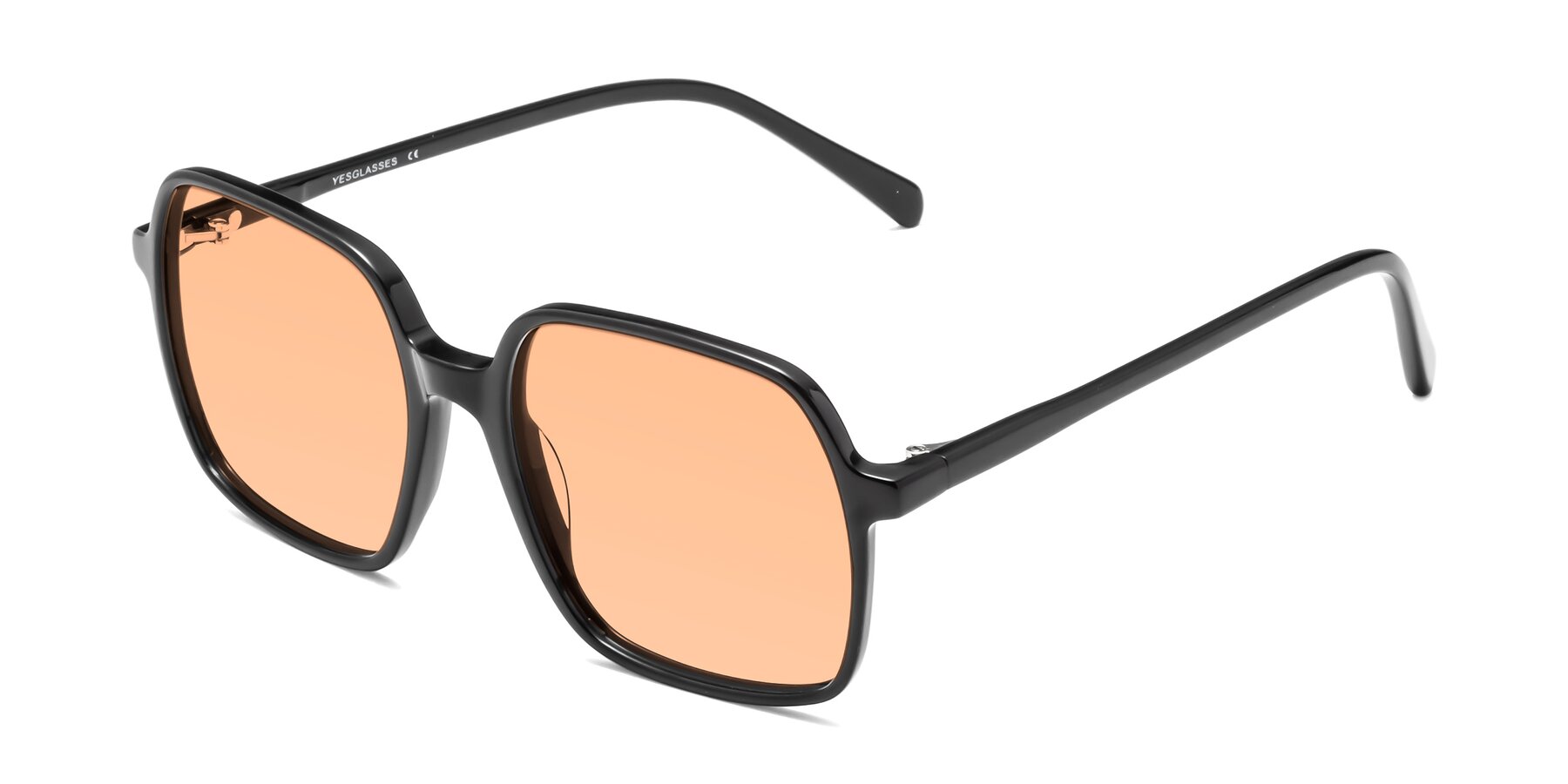 Angle of 1463 in Black with Light Orange Tinted Lenses