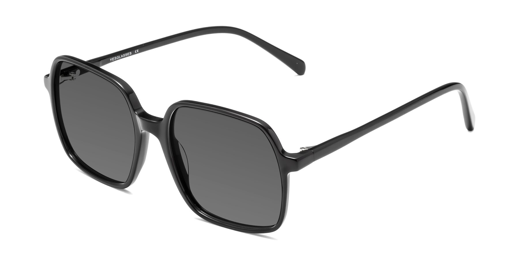 Angle of 1463 in Black with Medium Gray Tinted Lenses