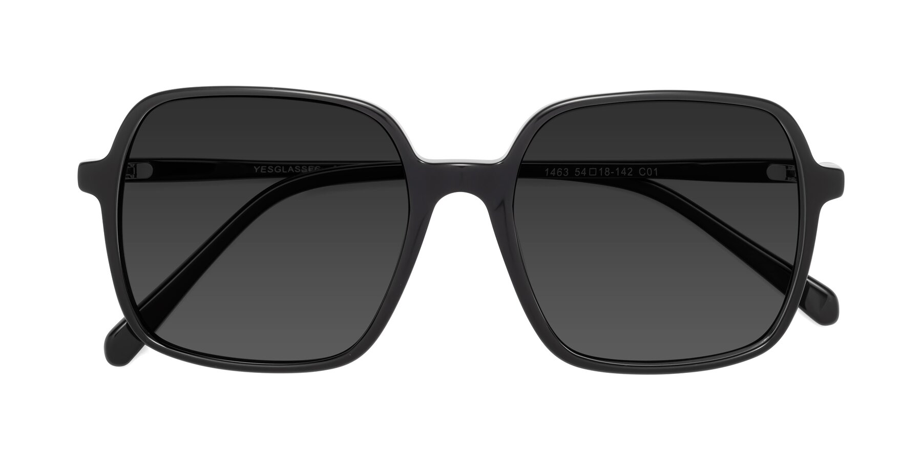 Folded Front of 1463 in Black with Gray Tinted Lenses
