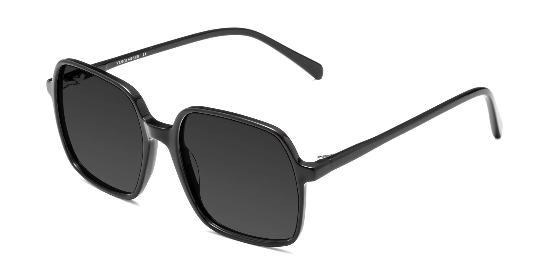 Angle of 1463 in Black with Gray Tinted Lenses