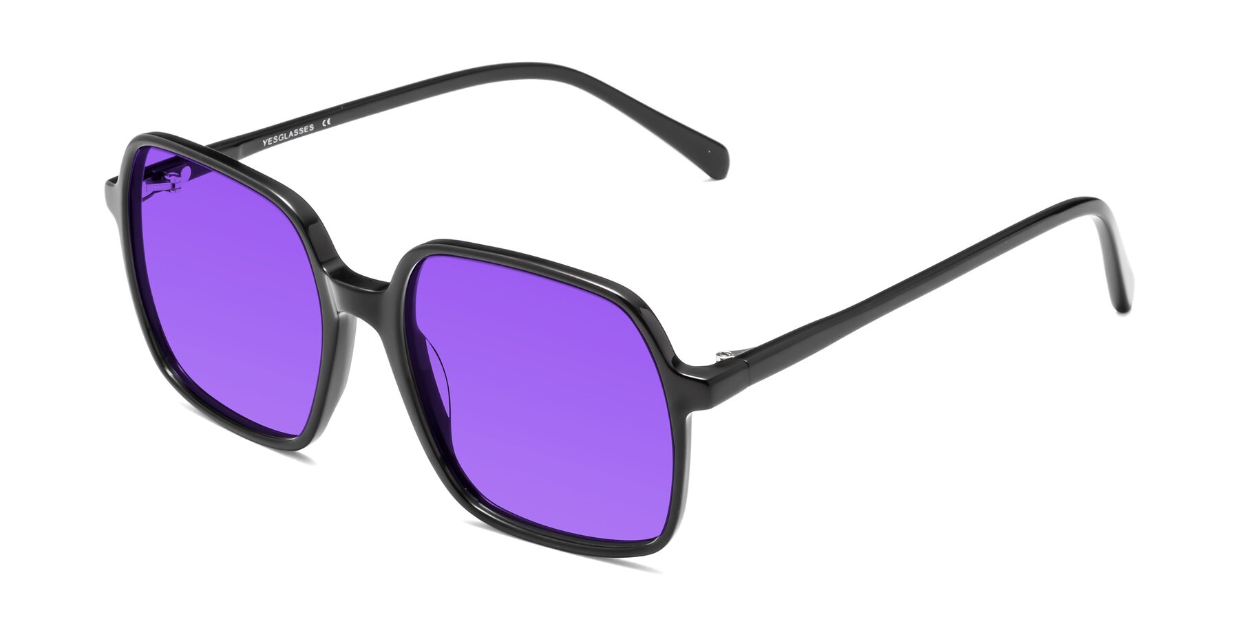 Angle of 1463 in Black with Purple Tinted Lenses