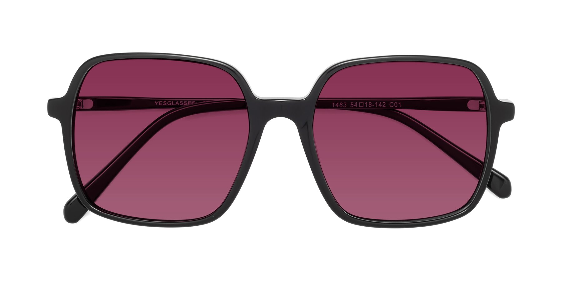 Folded Front of 1463 in Black with Wine Tinted Lenses