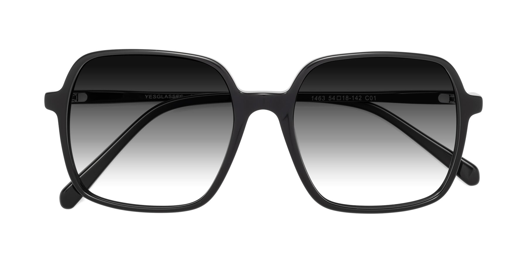 Folded Front of 1463 in Black with Gray Gradient Lenses