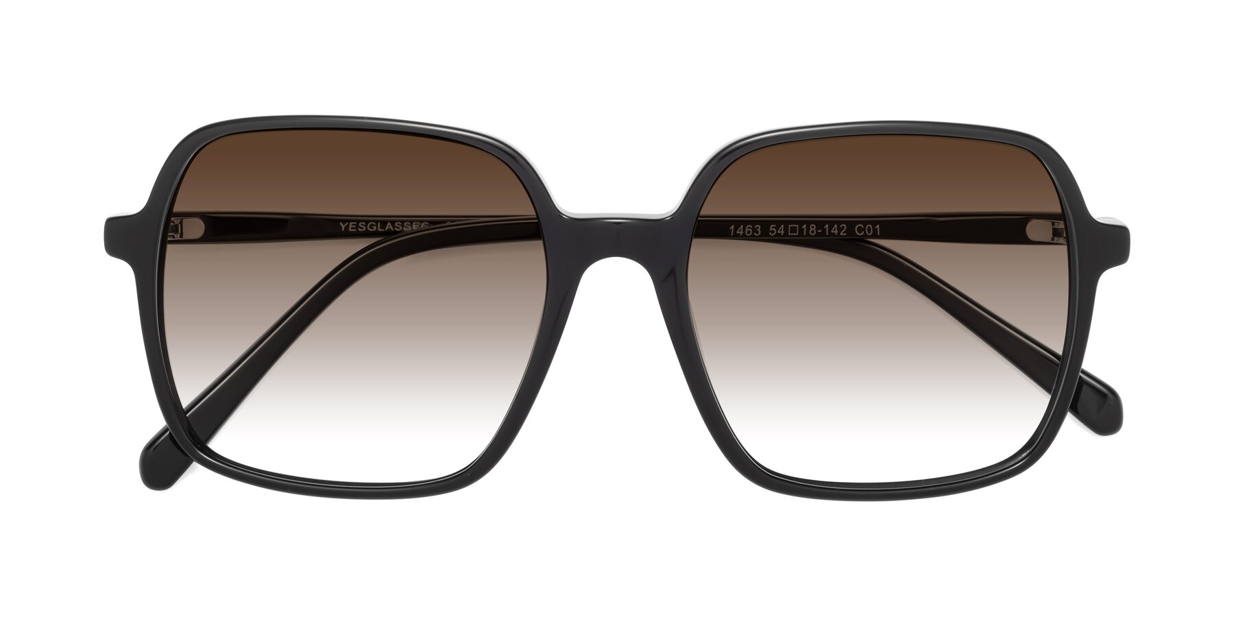 Folded Front of 1463 in Black with Brown Gradient Lenses