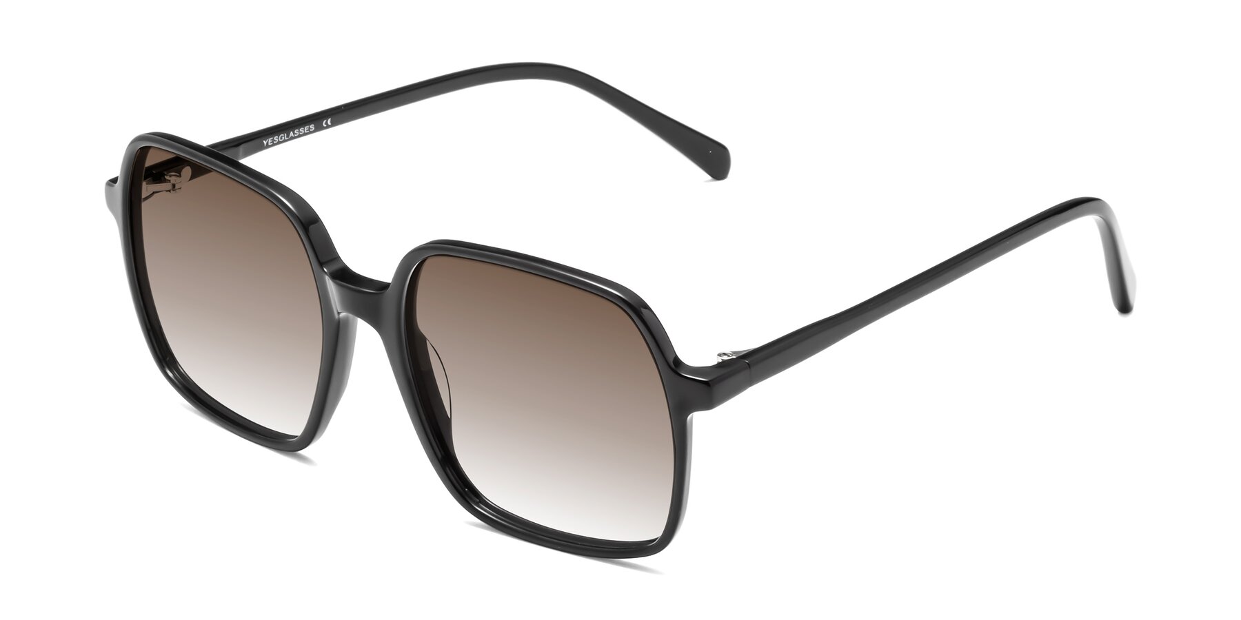 Angle of 1463 in Black with Brown Gradient Lenses