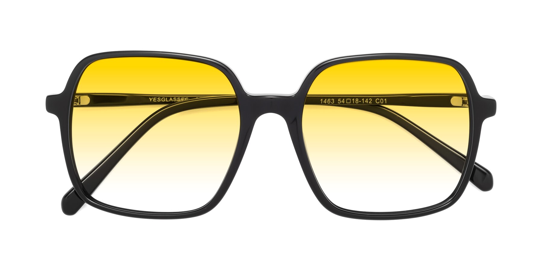 Folded Front of 1463 in Black with Yellow Gradient Lenses