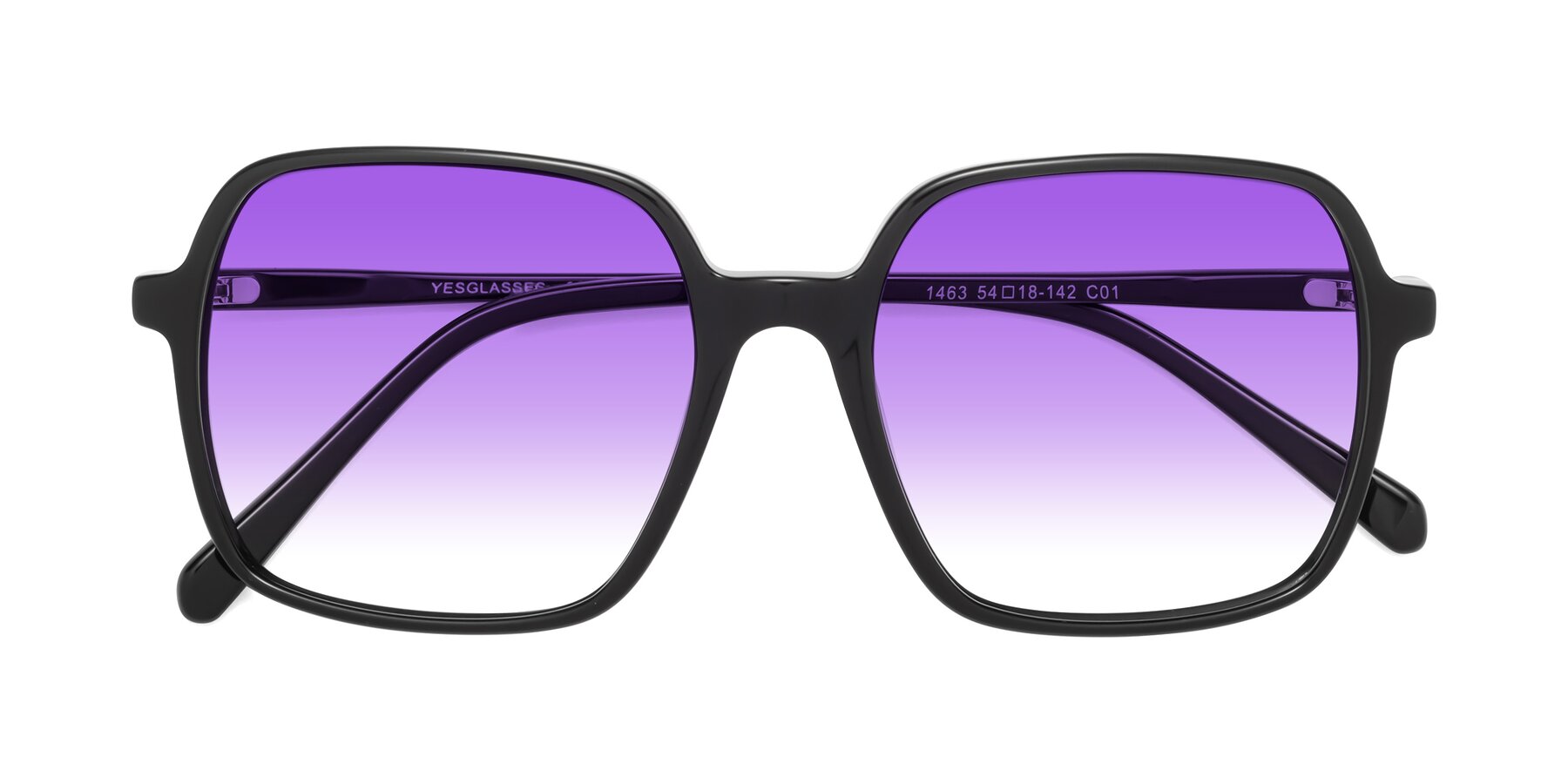 Folded Front of 1463 in Black with Purple Gradient Lenses