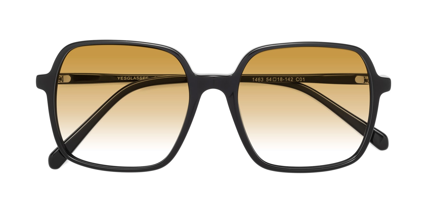 Folded Front of 1463 in Black with Champagne Gradient Lenses