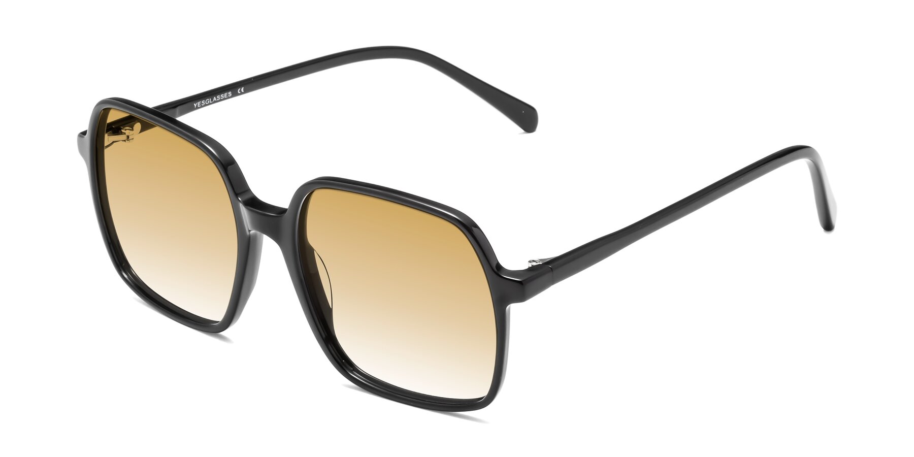 Angle of 1463 in Black with Champagne Gradient Lenses