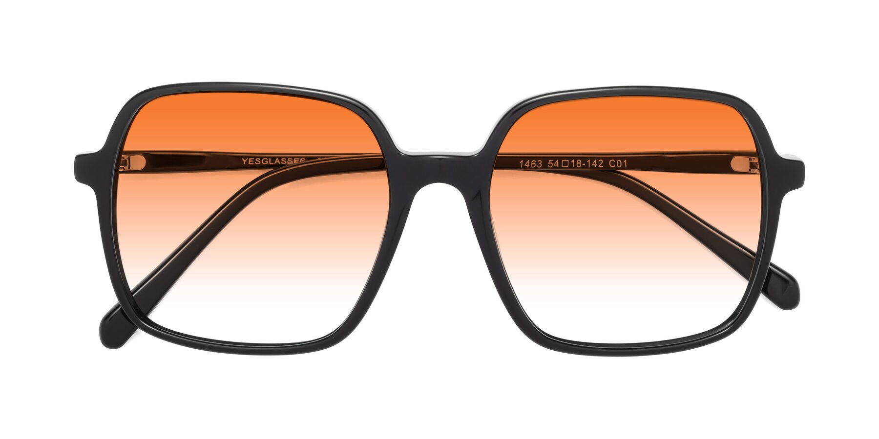 Folded Front of 1463 in Black with Orange Gradient Lenses