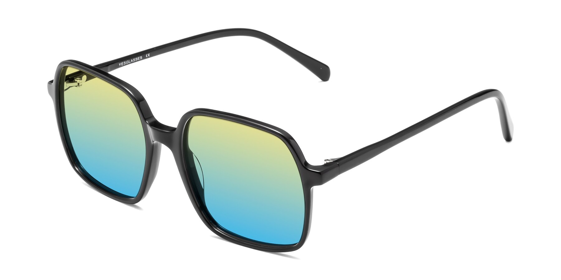 Angle of 1463 in Black with Yellow / Blue Gradient Lenses