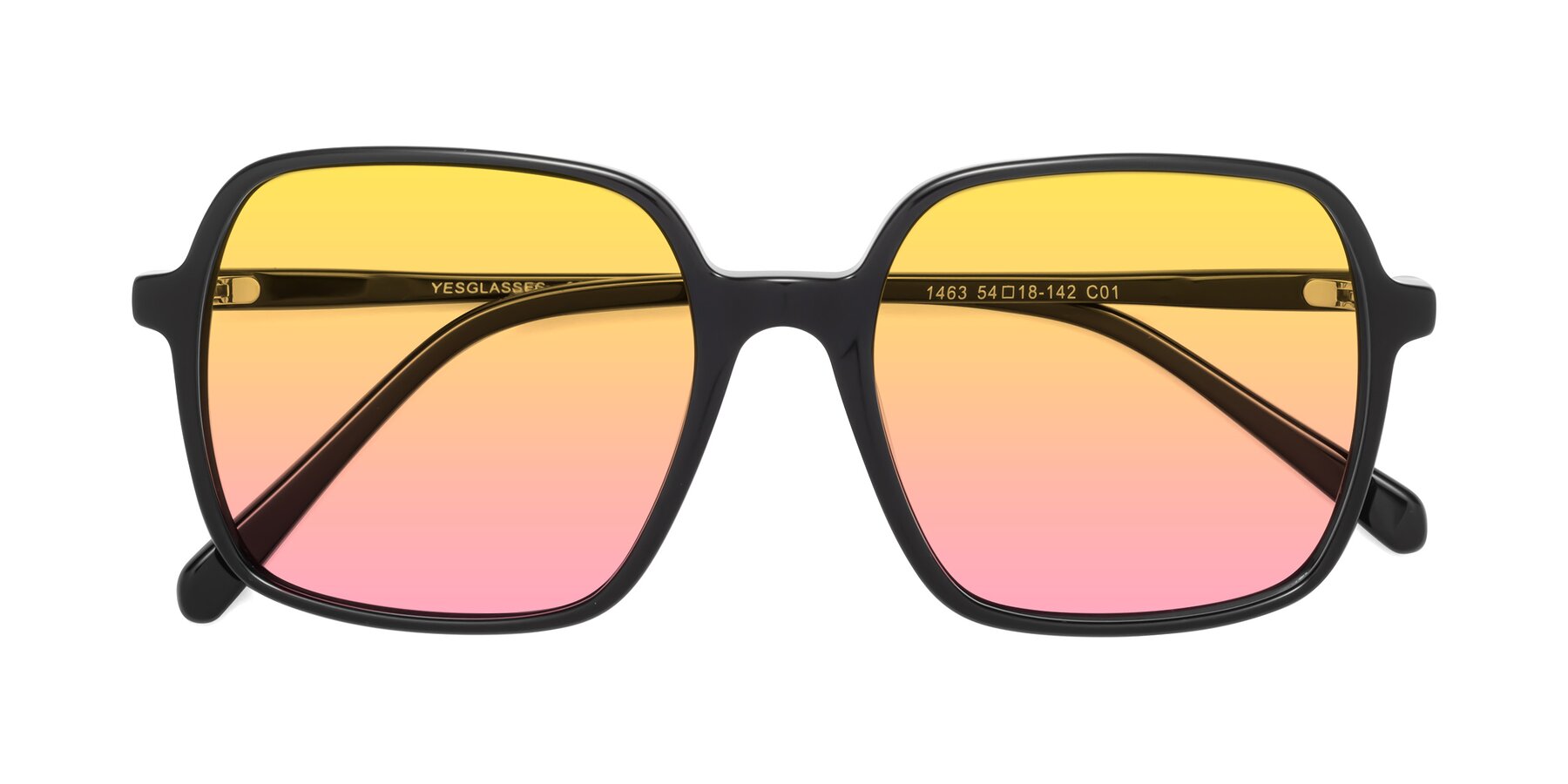 Folded Front of 1463 in Black with Yellow / Pink Gradient Lenses