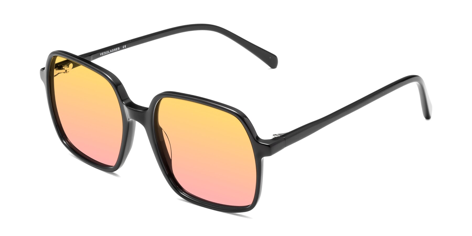 Angle of 1463 in Black with Yellow / Pink Gradient Lenses