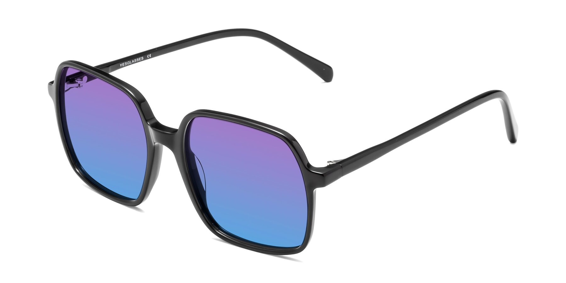 Angle of 1463 in Black with Purple / Blue Gradient Lenses