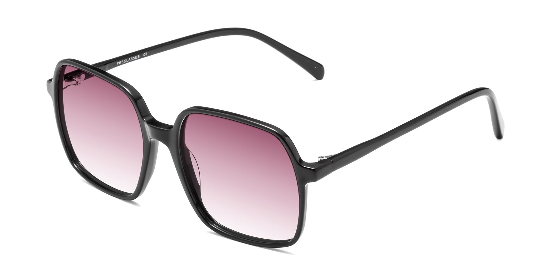 Angle of 1463 in Black with Wine Gradient Lenses