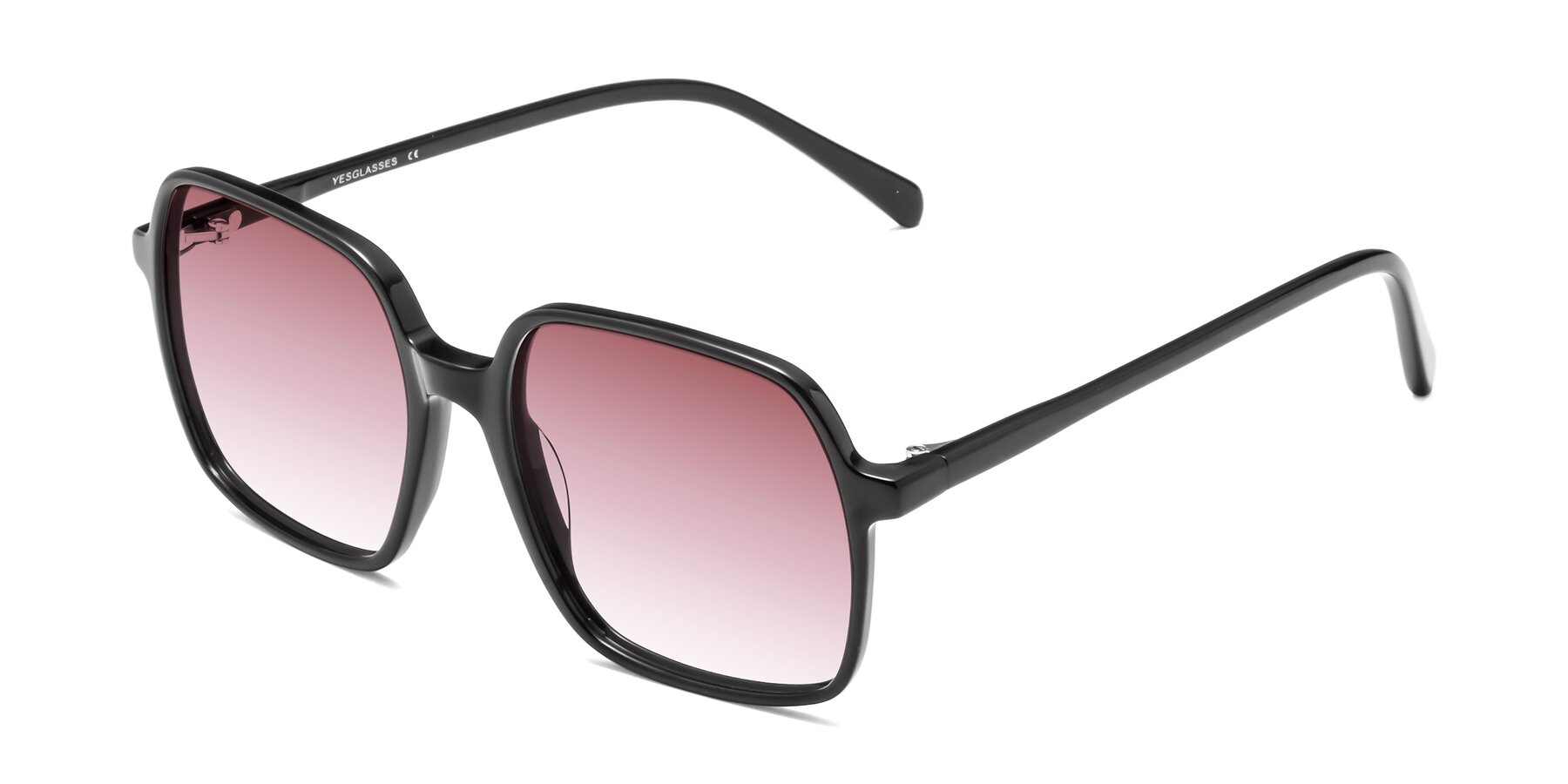 Angle of 1463 in Black with Garnet Gradient Lenses