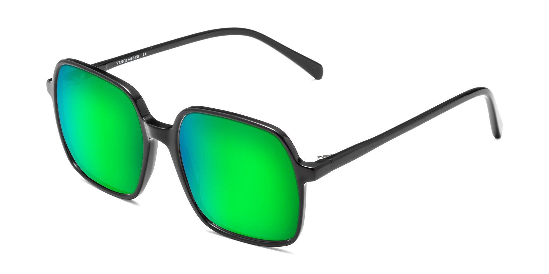Angle of 1463 in Black with Green Mirrored Lenses