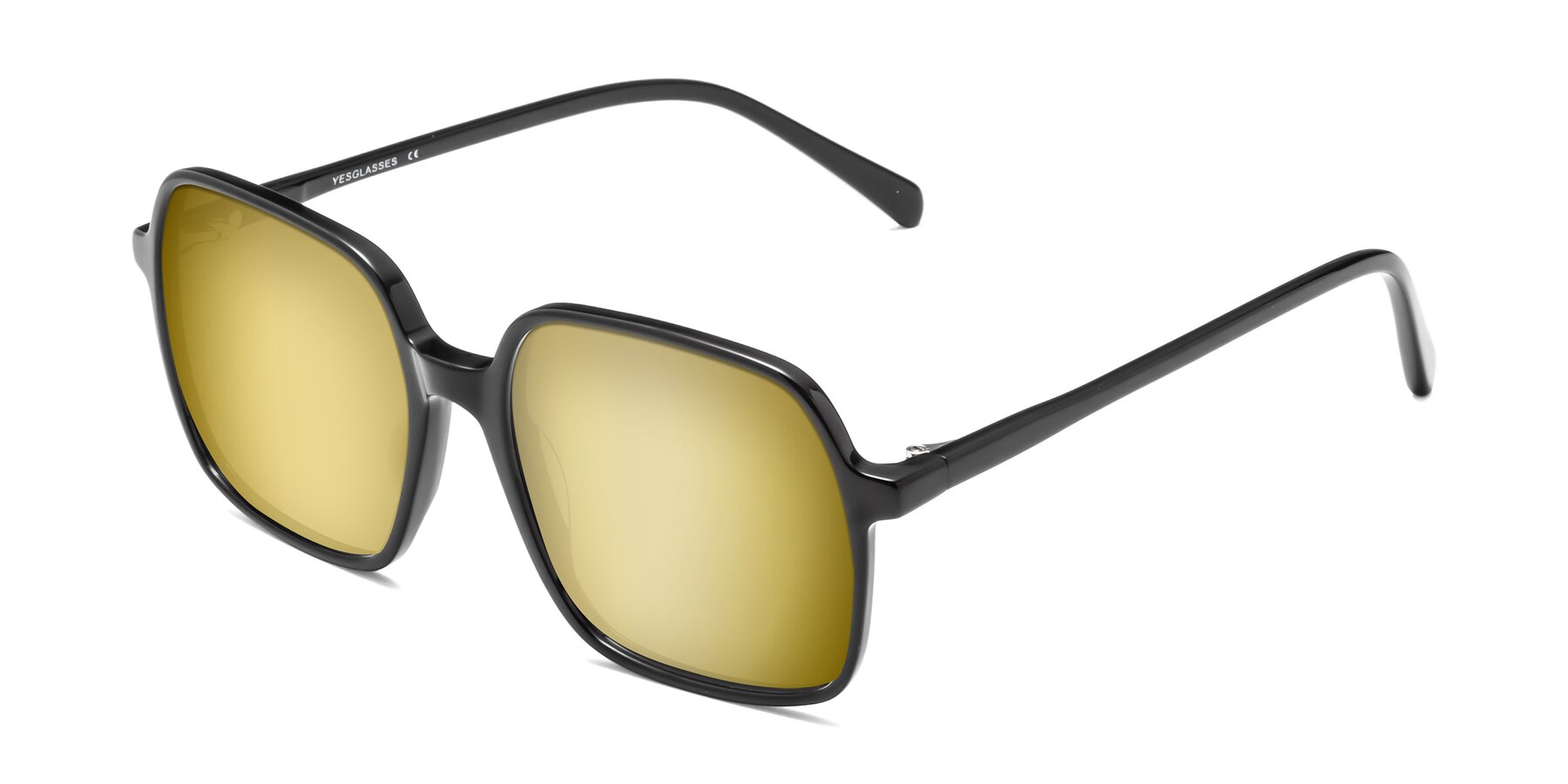 Angle of 1463 in Black with Gold Mirrored Lenses