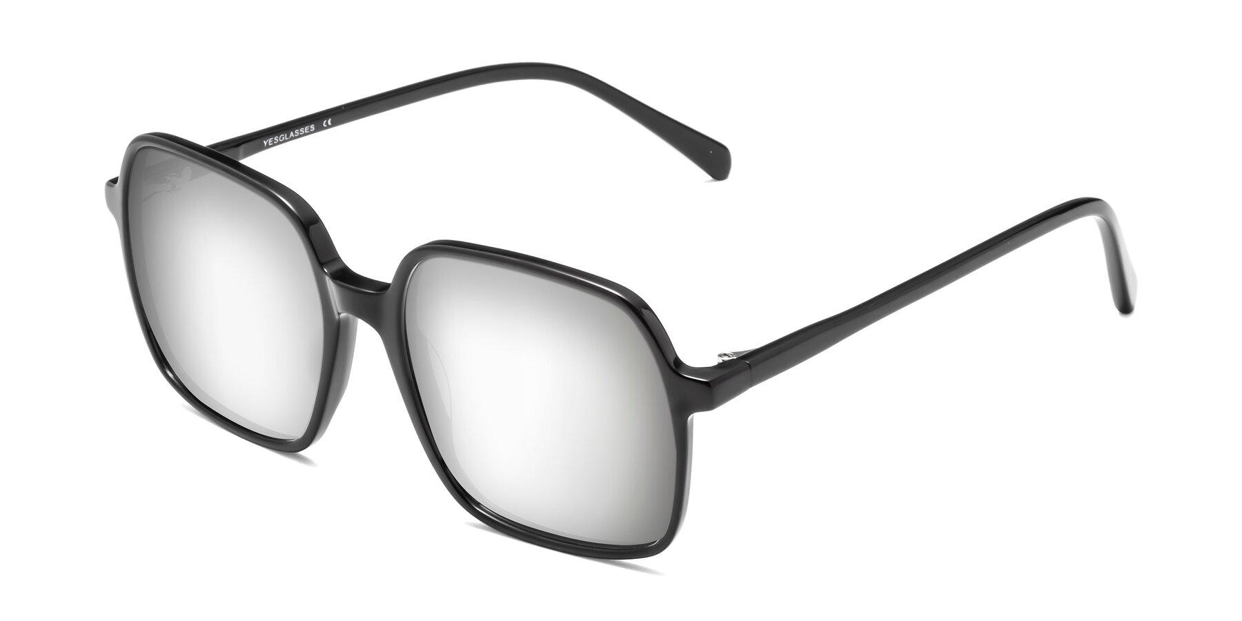 Angle of 1463 in Black with Silver Mirrored Lenses