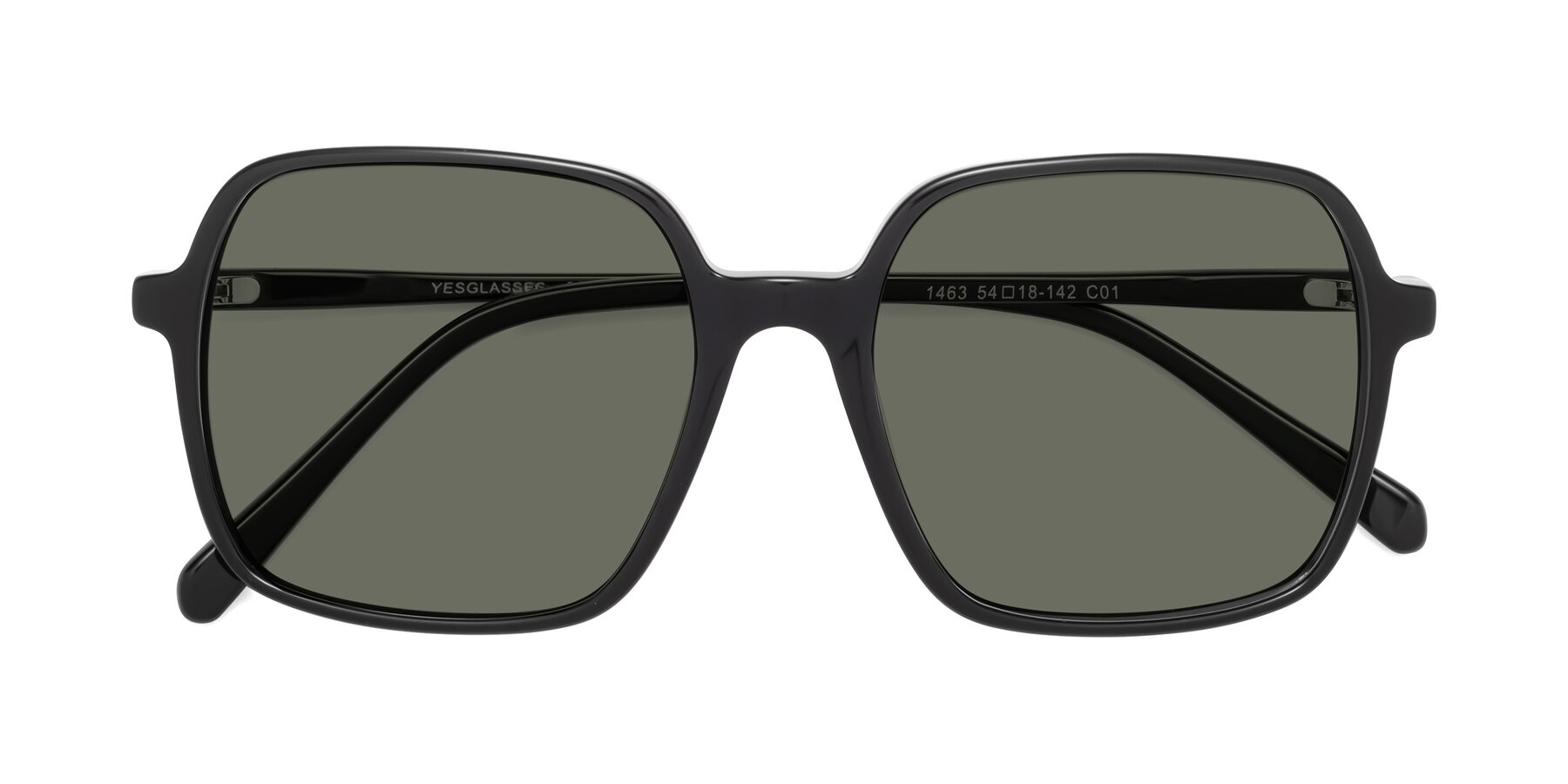 Folded Front of 1463 in Black with Gray Polarized Lenses