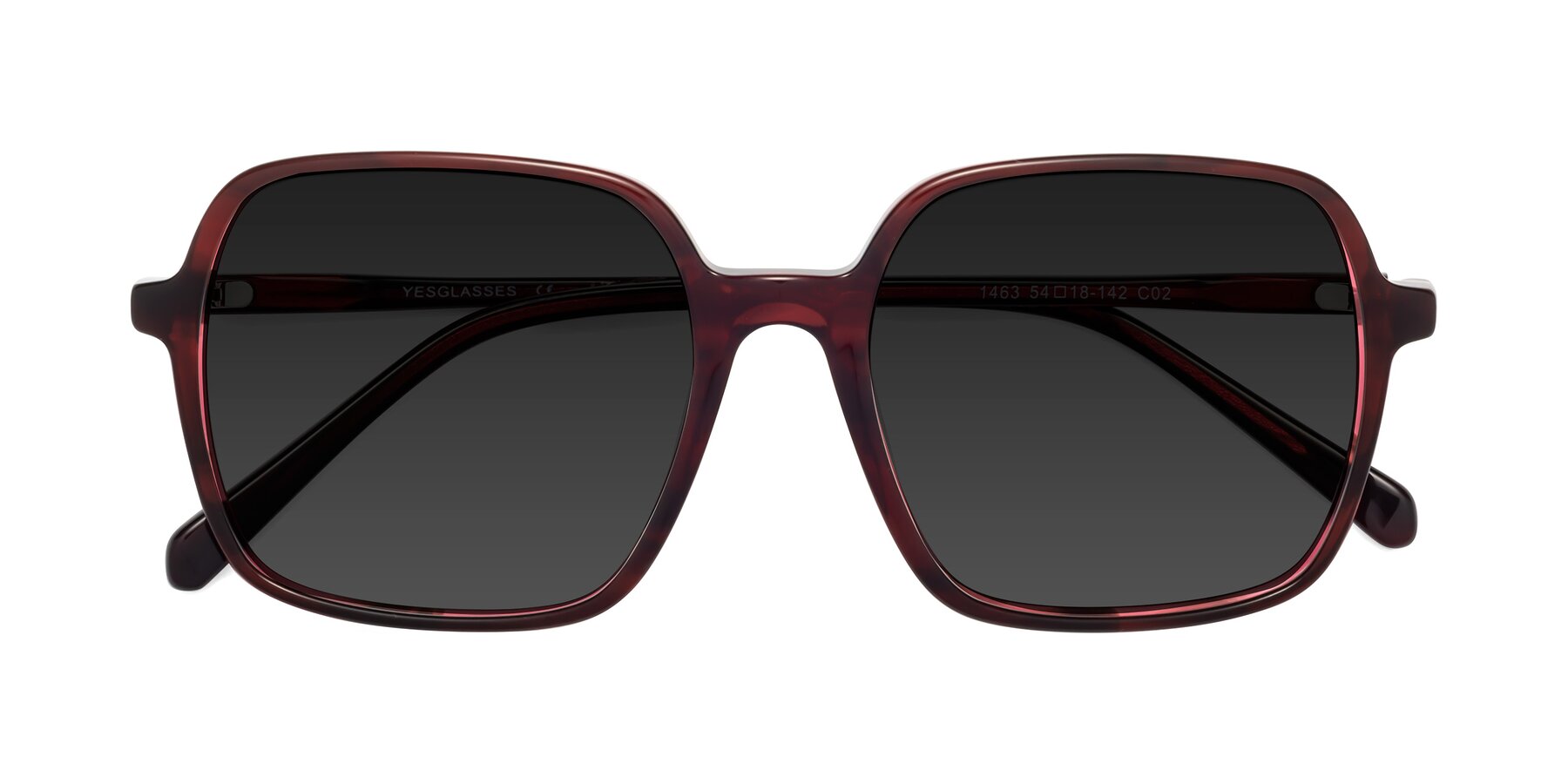 Folded Front of 1463 in Wine with Gray Polarized TAC Lenses