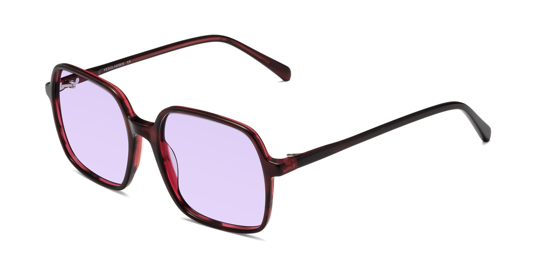 Angle of 1463 in Wine with Light Purple Tinted Lenses