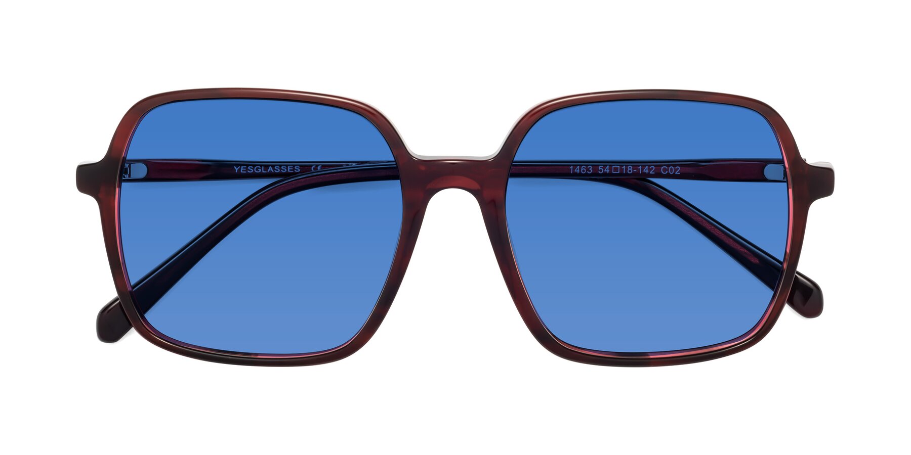 Folded Front of 1463 in Wine with Blue Tinted Lenses
